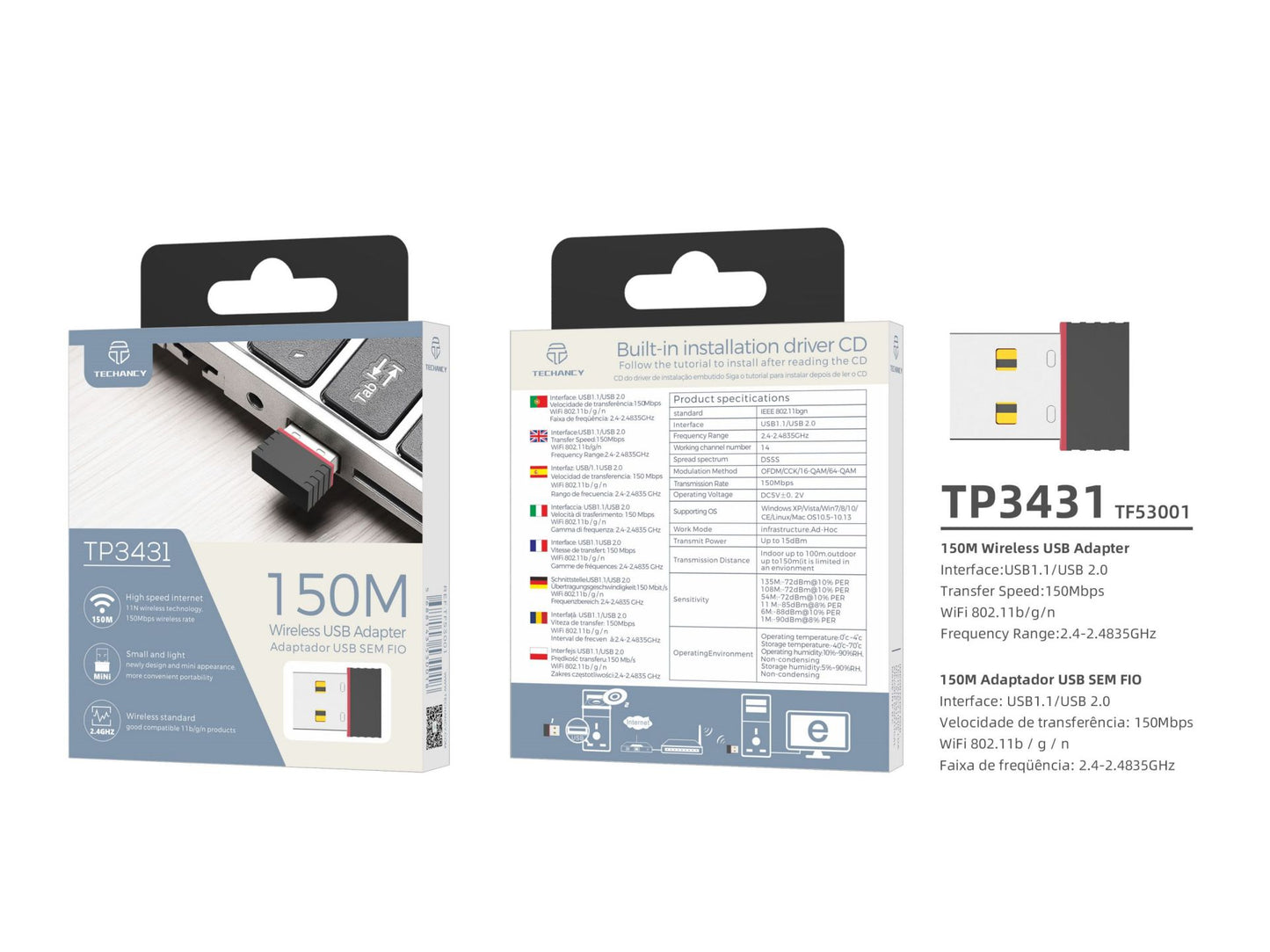 Adattatore WiFi USB 150M