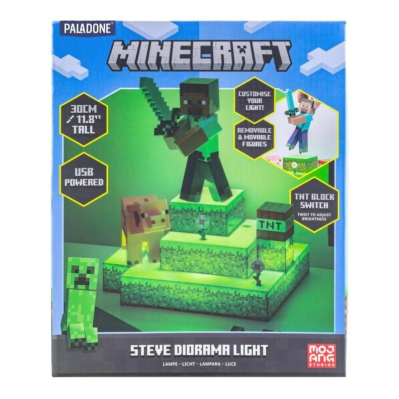 PALADONE STEVE DIORAMA LIGHT LAMPADA DA
TAVOLO MINECRAFT FIGURAL