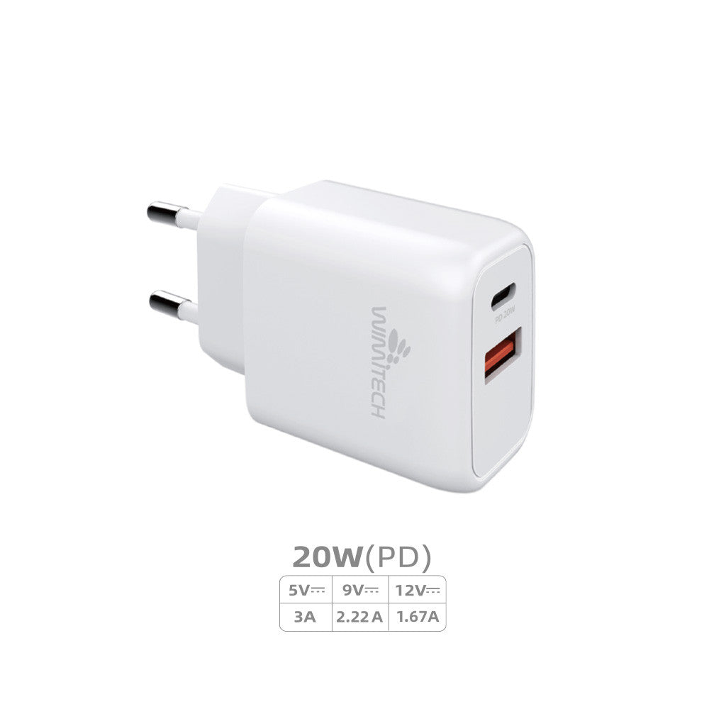 ALIMENTATORE SMARTPHONE E TABLET DA RETE USB C 20W WIMITECH