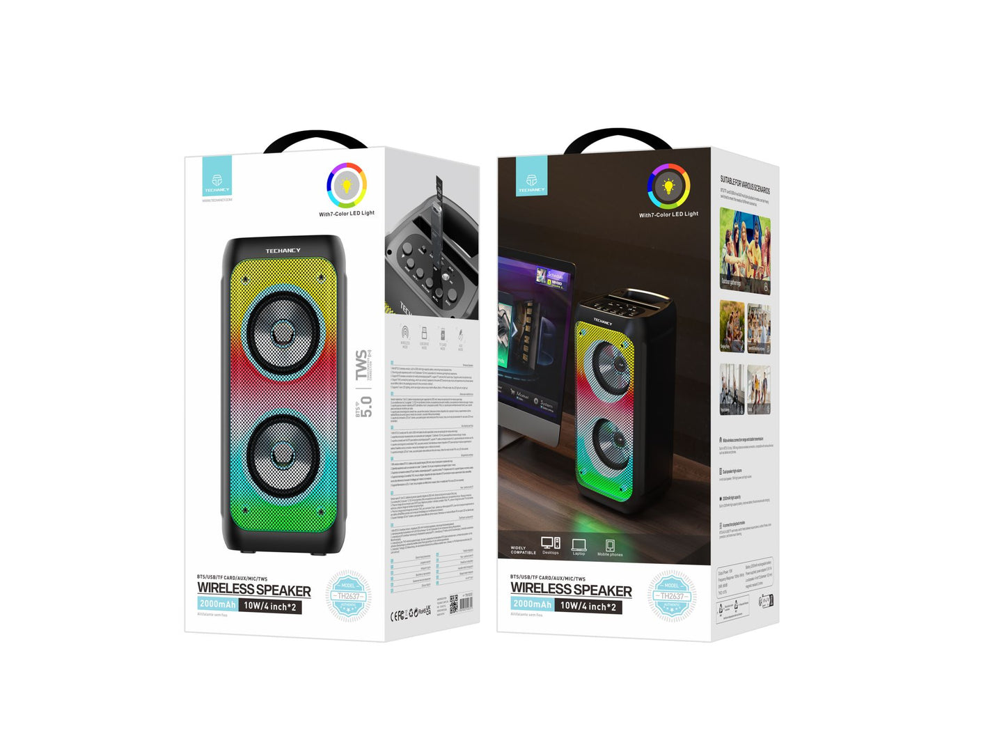Altoparlanti stereo Bluetooth 5.0;
Senza fili port