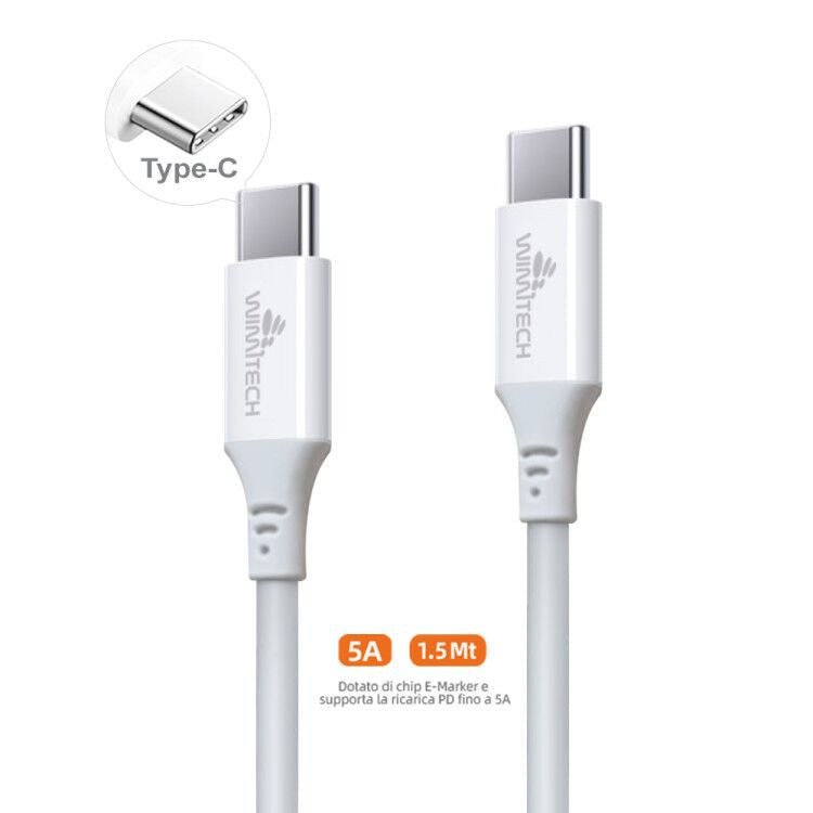 CAVO USB2.0 TIPO C/C M/M 1.5M/5A