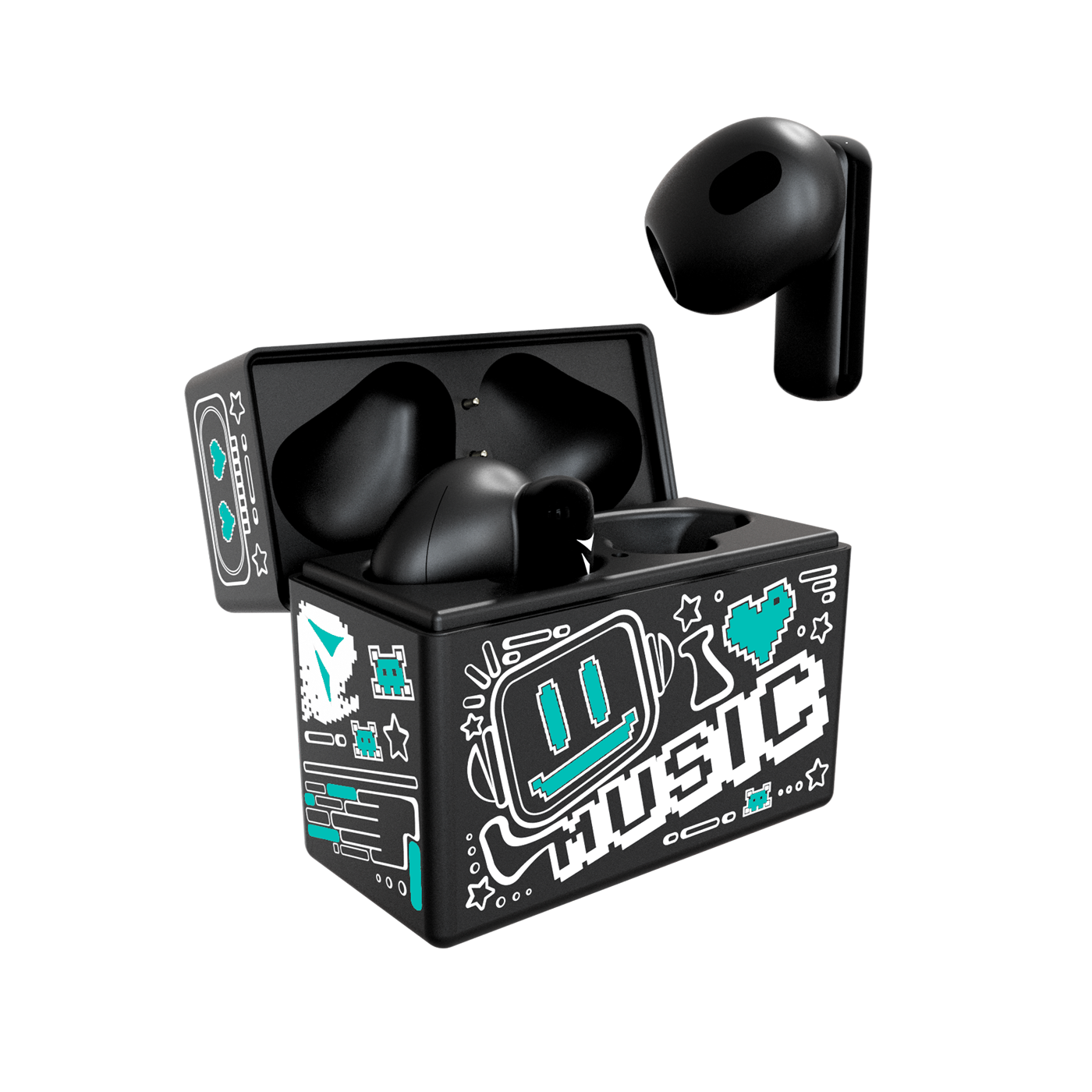 Techmade Earbuds TM-XM191-BKBL Con Pattern
