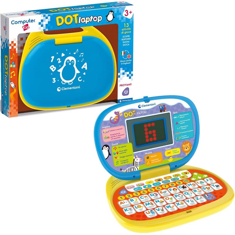 CLEMENTONI COMPUTER KID DOT LAPTOP
PARLANTE PER BAMINI GIOCO ELETTRONICO
INTERATTIVO PER IMPARARE LETTERE E NUMERI