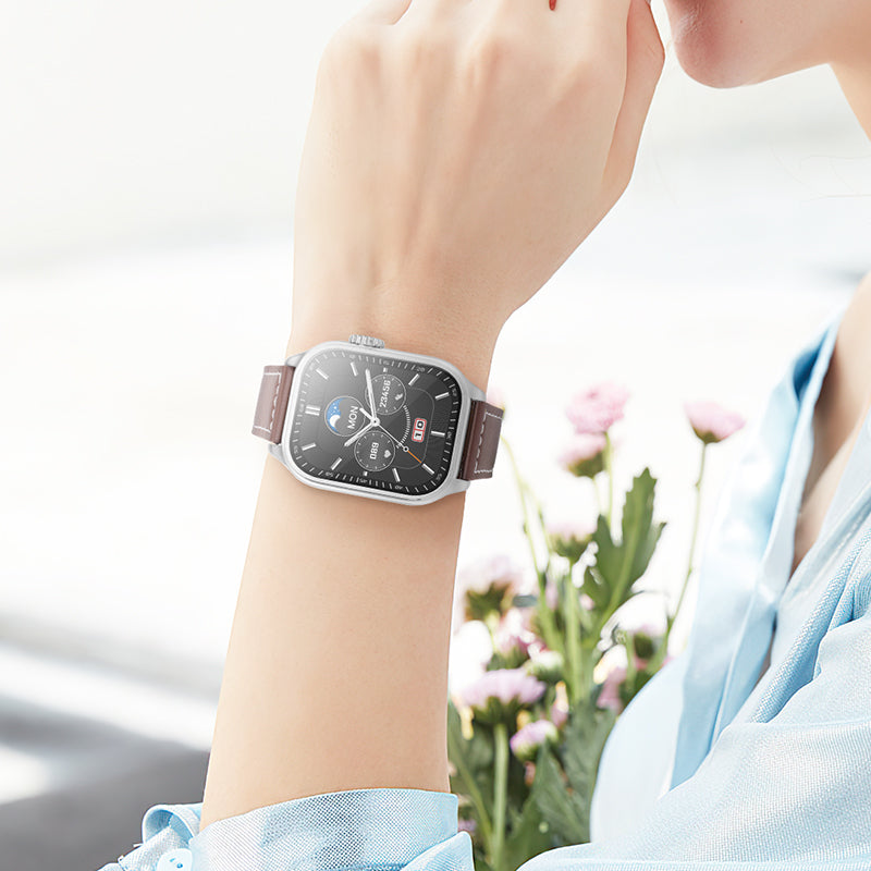 SMARTWATCH HOCO Y17 ORO CON CINTURINO IN PELLE