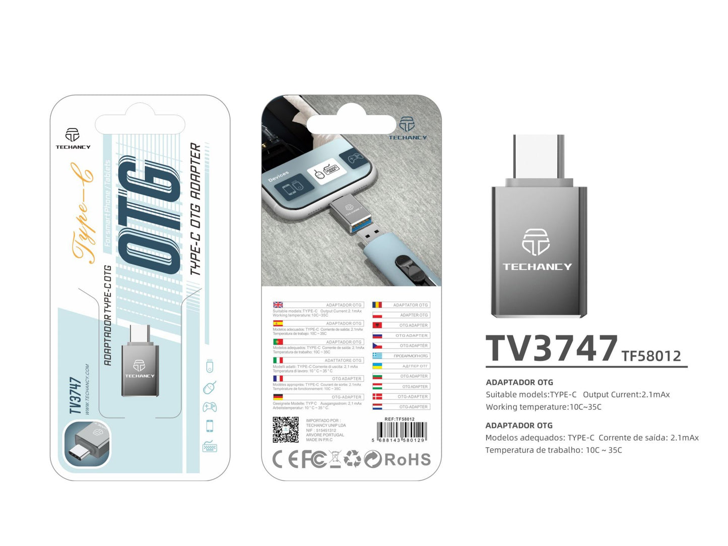 Adattatore Grigio Usb Typc C Otg