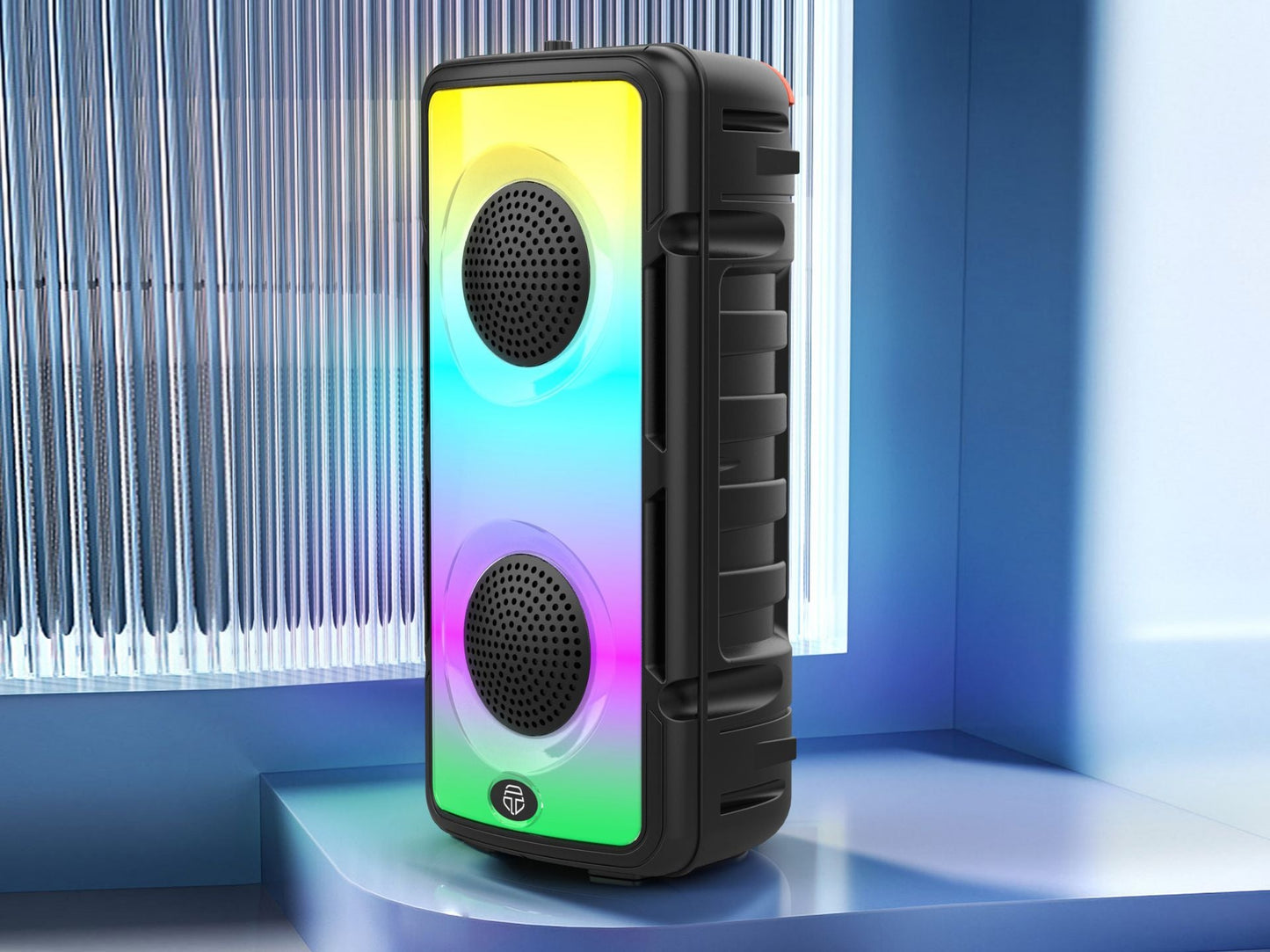 Altoparlanti stereo Bluetooth 5.0, altoparlante senza fili portatile, luci colorate, batteria da 2000 Mah