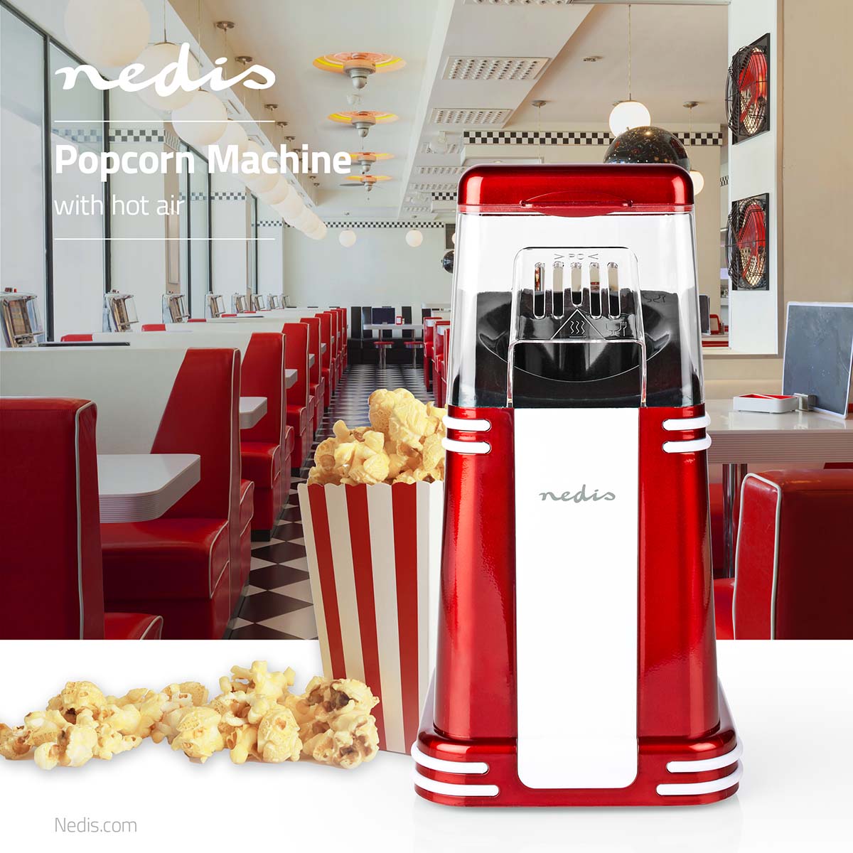 Nedis Macchina per il Popcorn | Aria
Calda | 1200 W