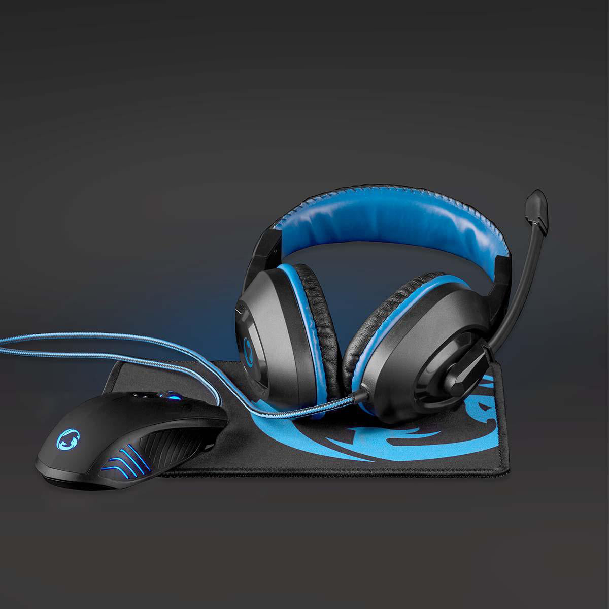 GAMING COMBO KIT 3 IN 1 MOUSE CUFFIE E TAPPETINO