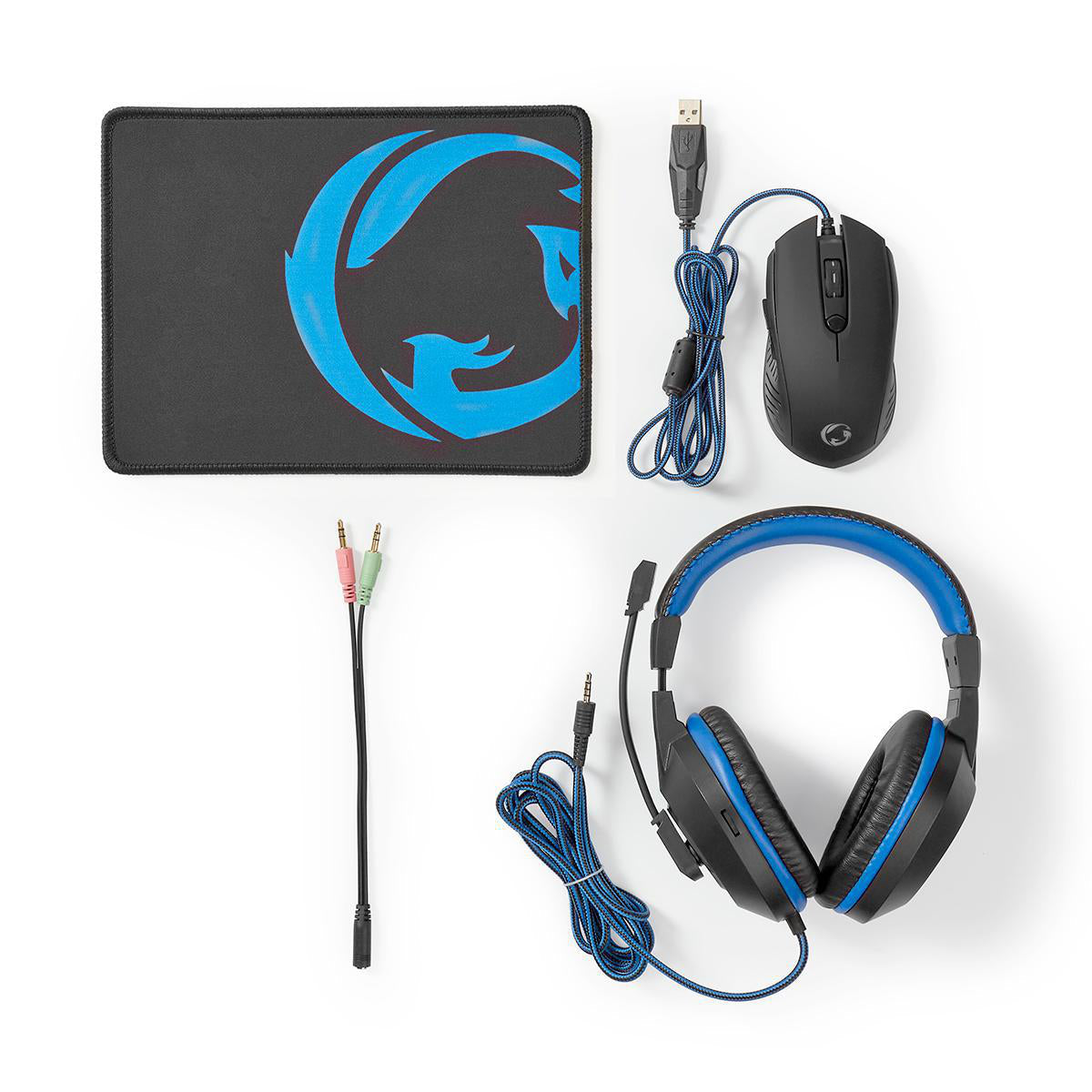 GAMING COMBO KIT 3 IN 1 MOUSE CUFFIE E TAPPETINO