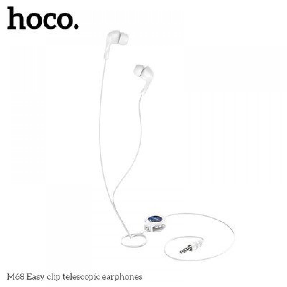 AURICOLARI HOCO M68 FILO RETRATTILE BIANCO
