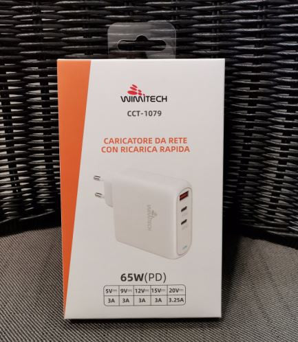 CCT-1079 CARICATORE DA RETE USB-C PD 65W