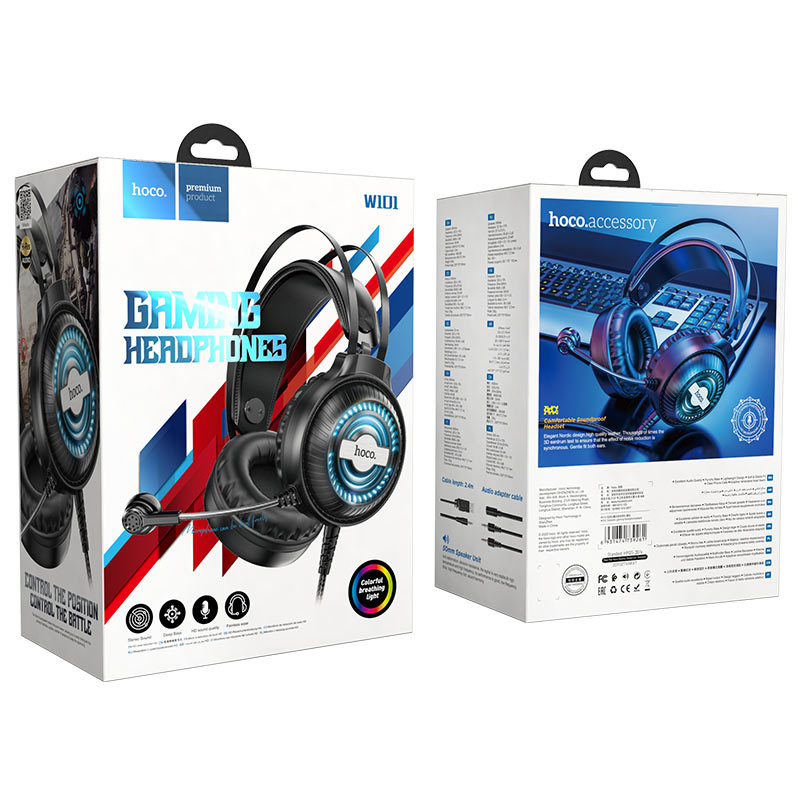 Hoco cuffia gaming W101 con microfono streamer