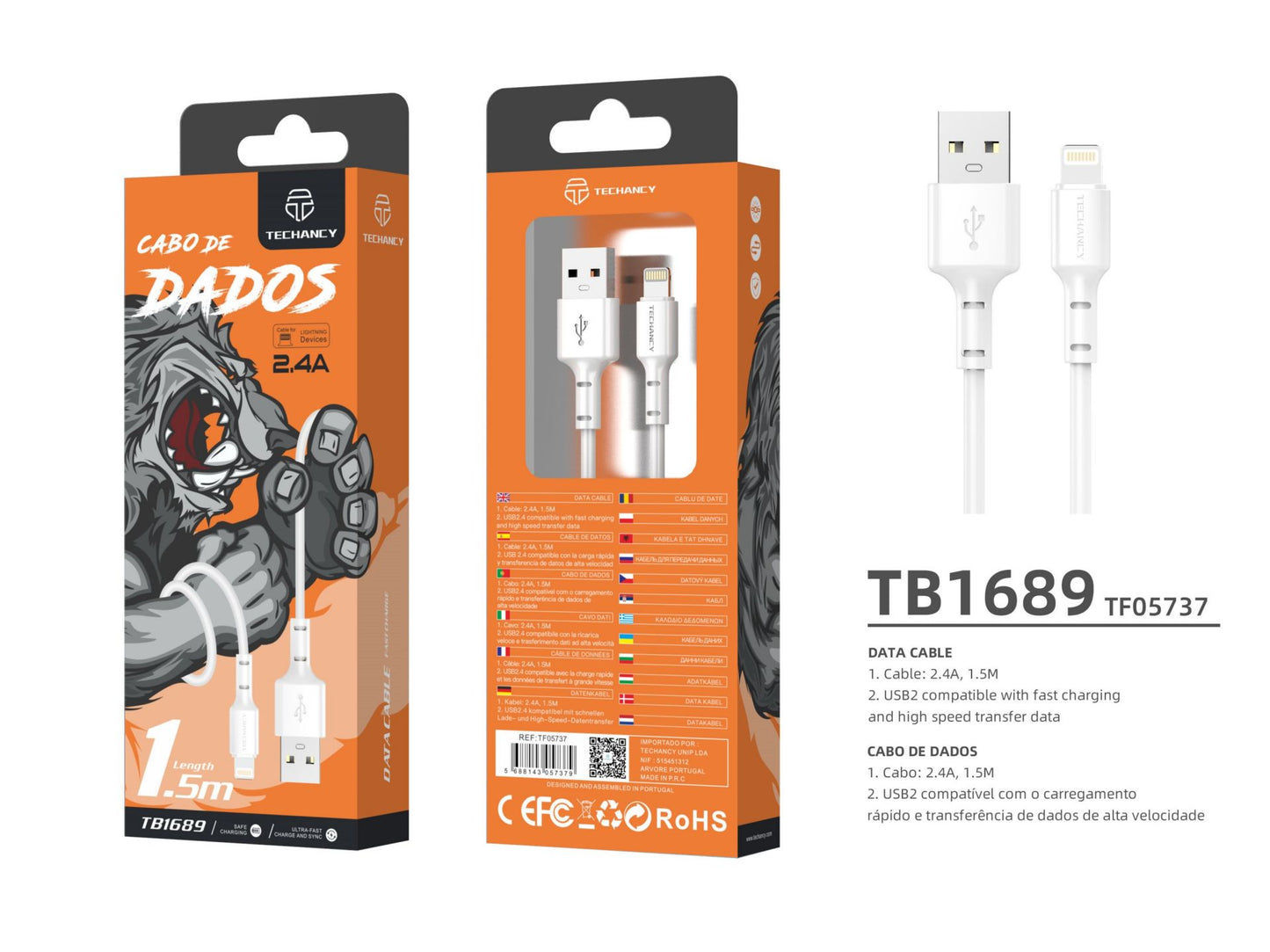 CAVO IPHONE BIANCO 1,5 MT
