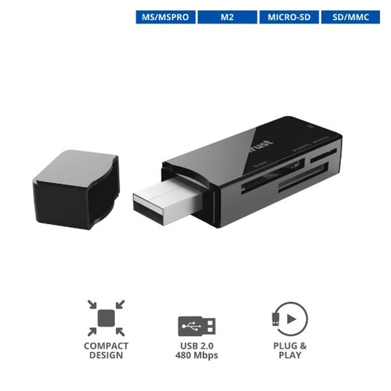 TRUST LETTORE CARD READER COMPACT 3 IN 1 21934