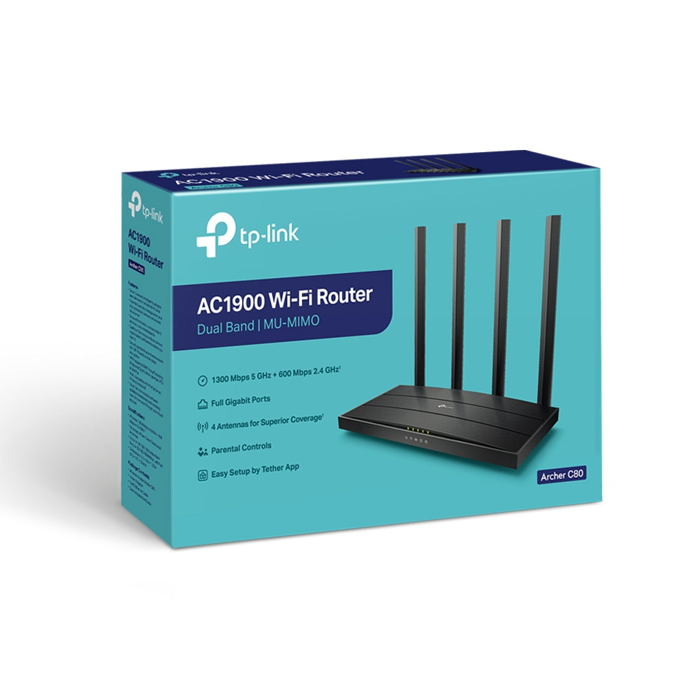 Archer C80
Router F (FTTH* | FTTB | Ethernet), Wi-Fi AC1900 Mesh