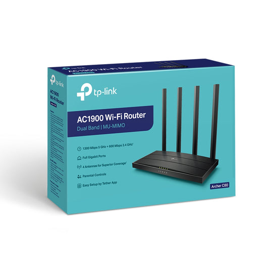 Archer C80
Router F (FTTH* | FTTB | Ethernet), Wi-Fi AC1900 Mesh