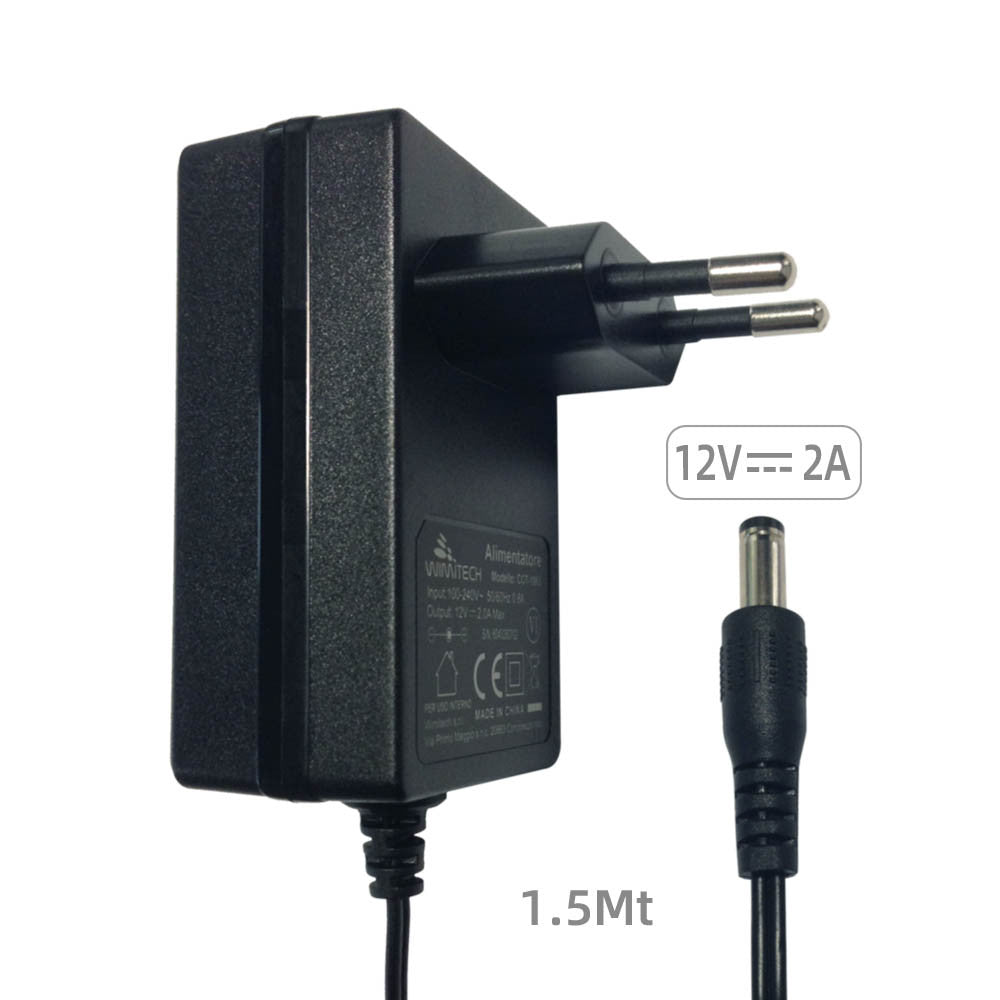 ALIMENTATORE UNIVERSALE  WIMITECH 12V 2A CCT-1063