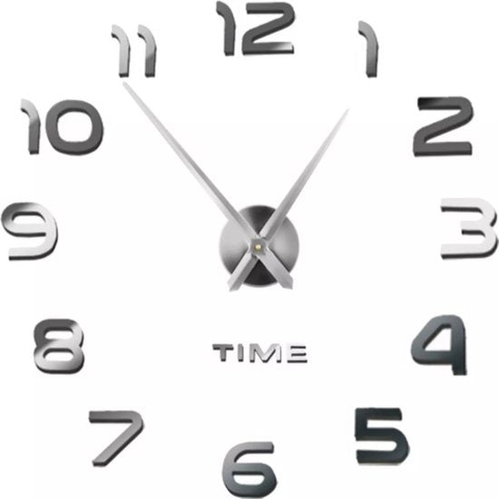 Orologio da parete fai da te Ruhhy - Misura regolabile 60-130 cm - Effetto specchio moderno