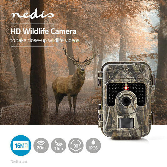 FOTOTRAPPOLA Nedis Fotocamera HD per Foto
Naturalistiche | 16 MP | CMOS da 3 MP