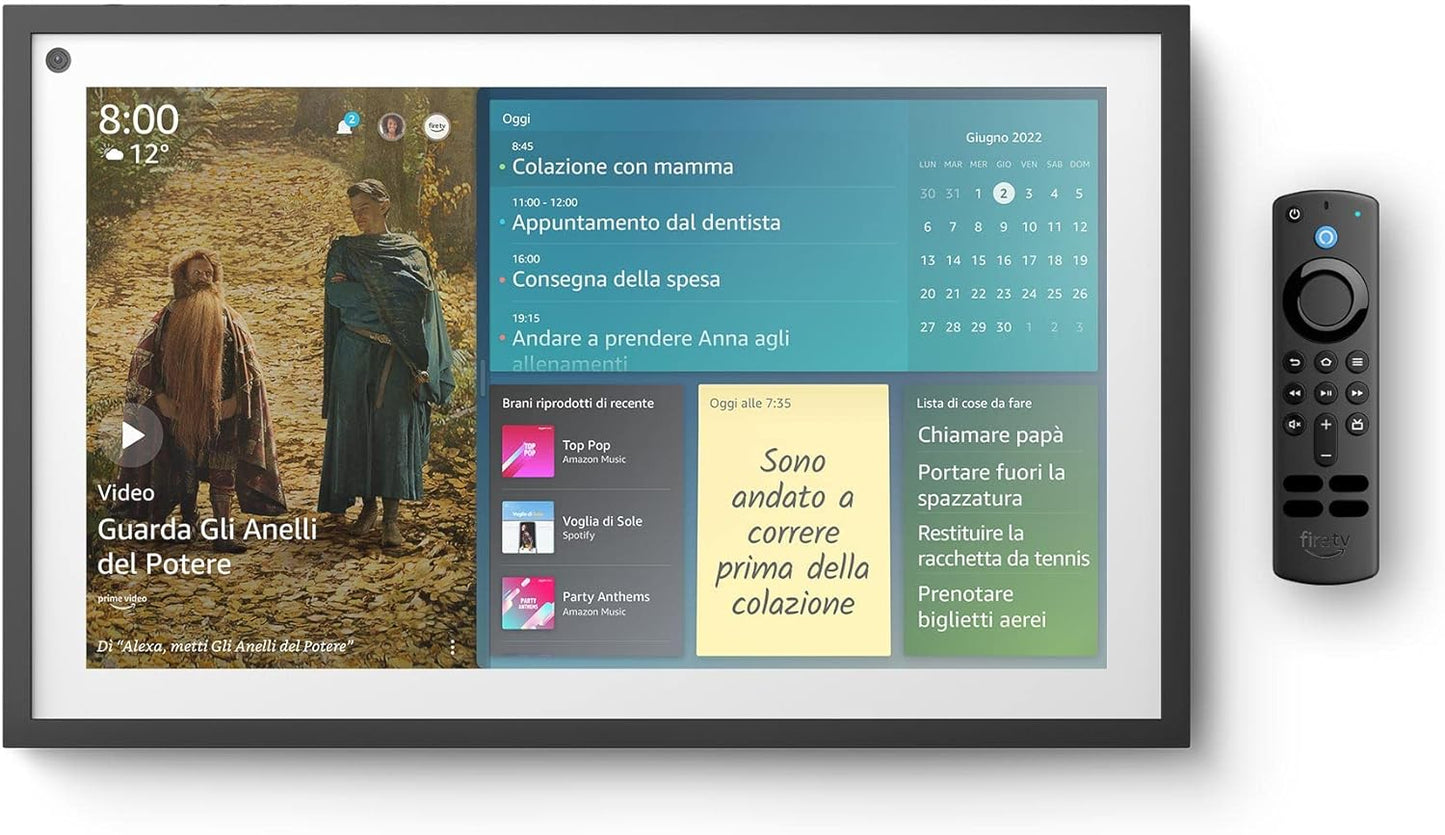 Echo Show 15 + Telecomando | Schermo intelligente Full HD da 15,6” con Alexa e Fire TV integrata.