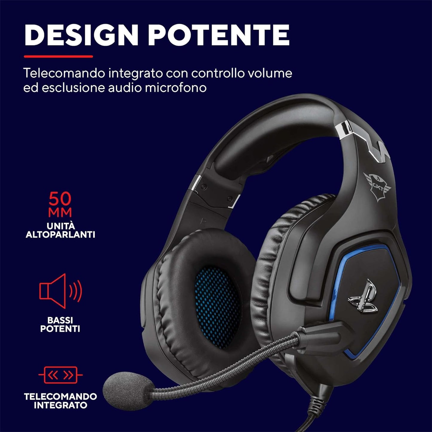 Trust Gaming GXT 488 Forze Cuffie PS4 e PS5 con Licenza Ufficiale
PlayStation, Over-Ear, Microfono Ripiegabile e Archetto Regolabile