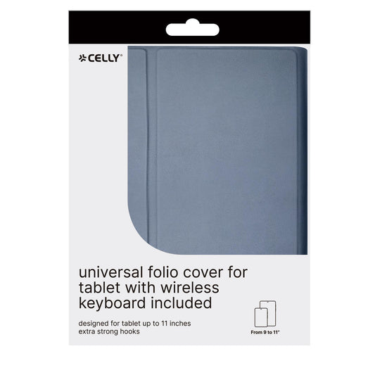 CELLY UNIVERSAL FOLIO CUSTODIA UNIVERSALE
PER TABLET DA 9" A 11" TASTIERA WIRELESS