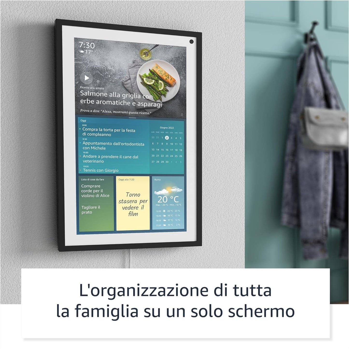 Echo Show 15 + Telecomando | Schermo intelligente Full HD da 15,6” con Alexa e Fire TV integrata.