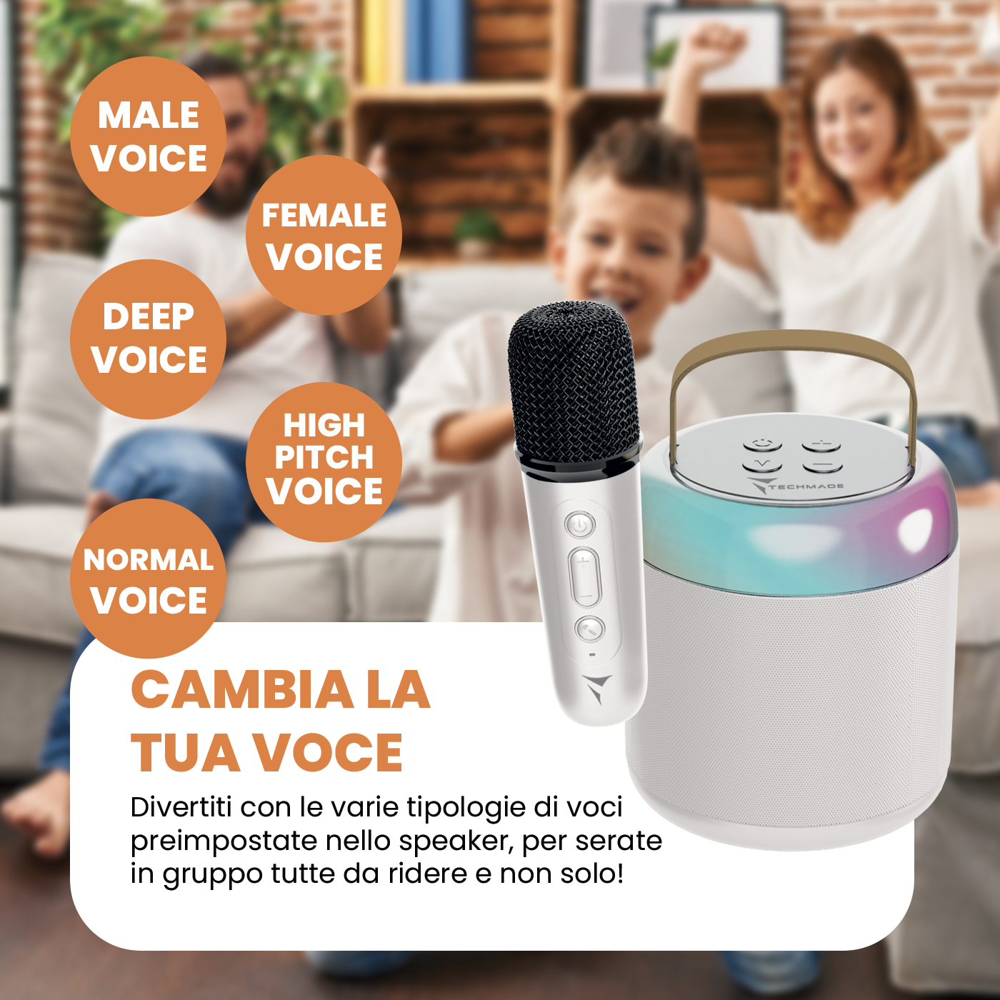 TECHMADE KARAOKE SPEAKER BIANCO