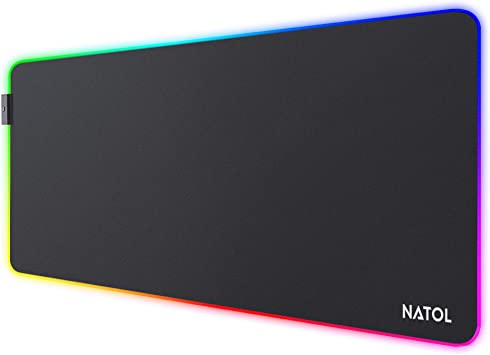 Tappetino Mouse Gaming RGB, Tappetino Mouse RGB Grandi con 12 Effetti Luminosi, 800 x 300mm