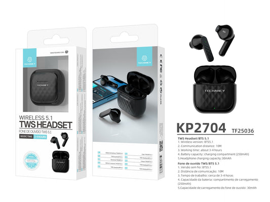 Auricolari senza fili Gt25-Tws Nero
