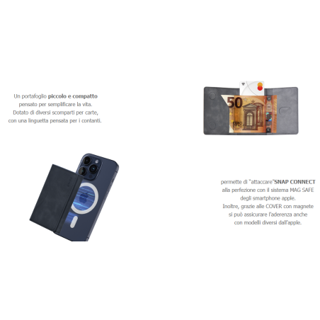 PORTAFOGLIO PORTACARTE MAGNETICO ETRES SMART WALLET BLU