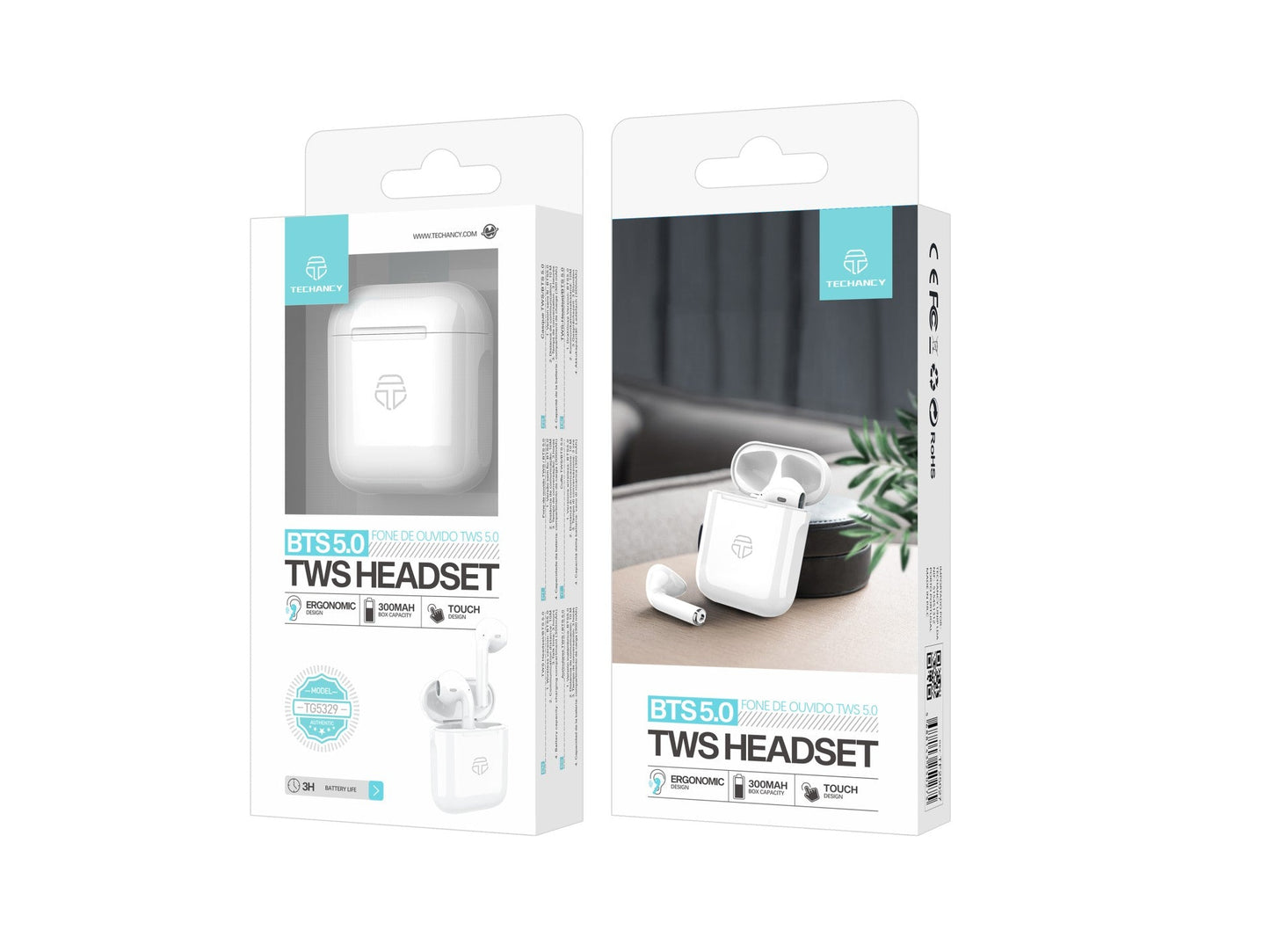 Cuffie Bluetooth Tws bianco di alto profilo