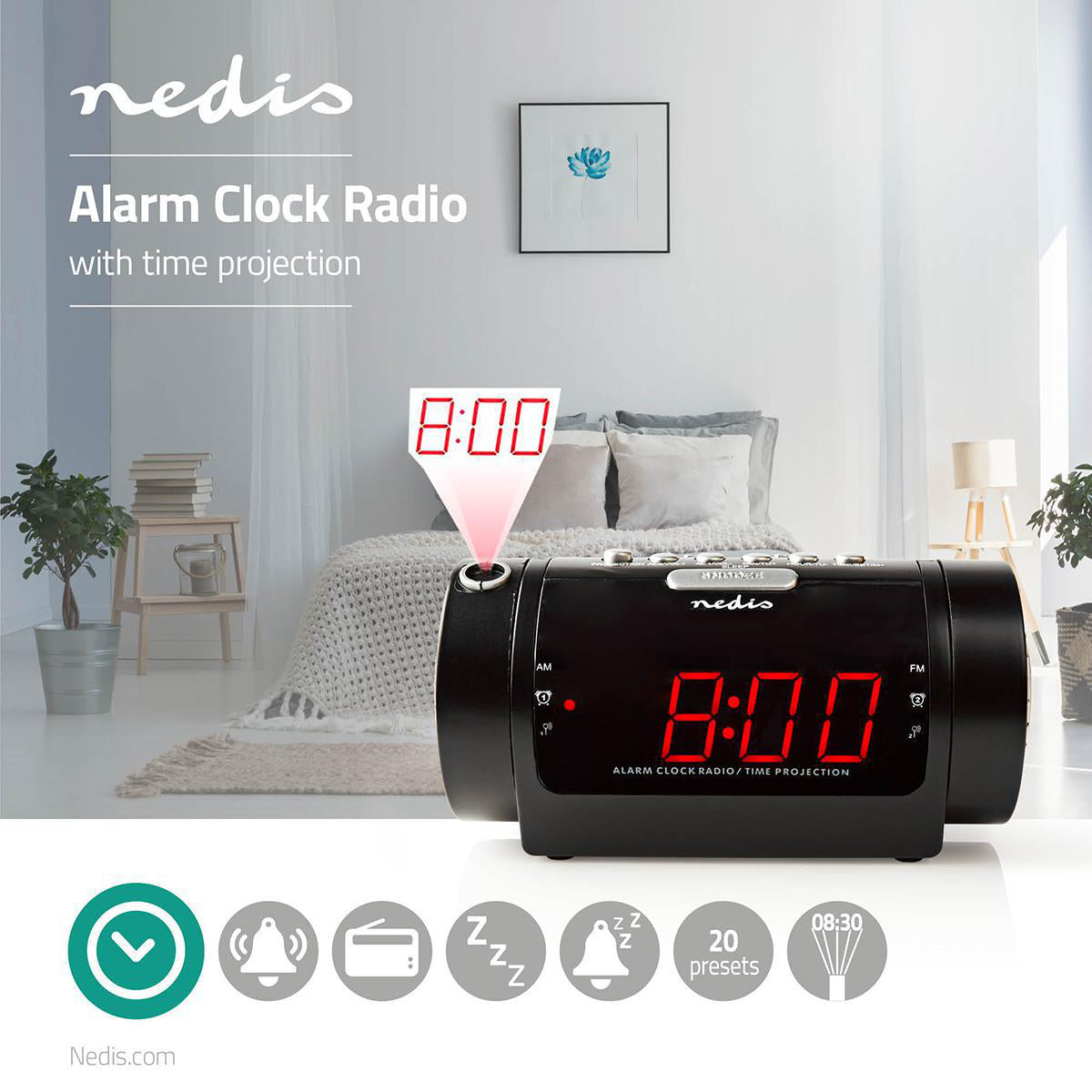 SVEGLIA NEDIS PROIETTORE /RADIO