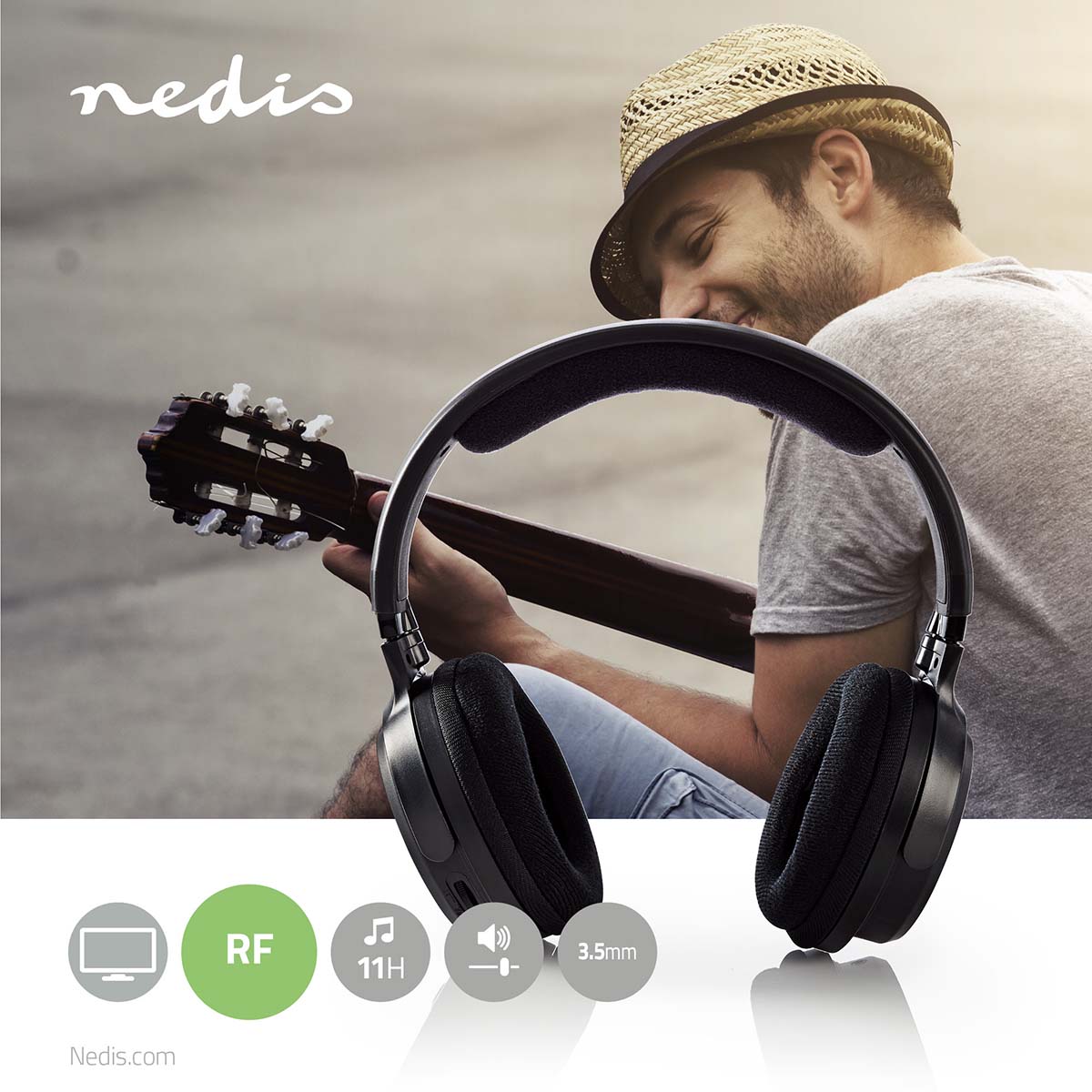 Nedis Cuffie wireless | Radiofrequenza
(RF) | Cuffie a padiglione chiuso | Nero
